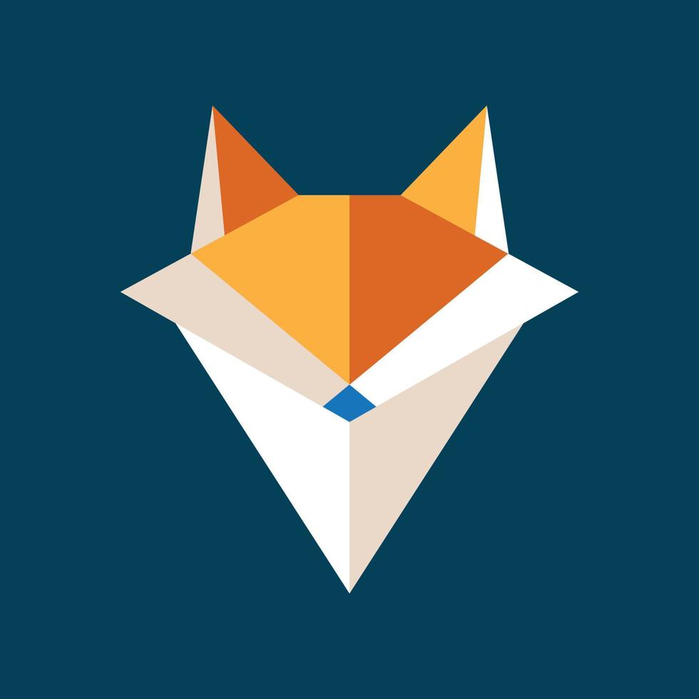 head fox origami logo design vector icon symbol template illustration