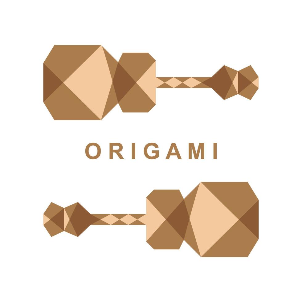 guitar origami logo design vector icon symbol template illustration