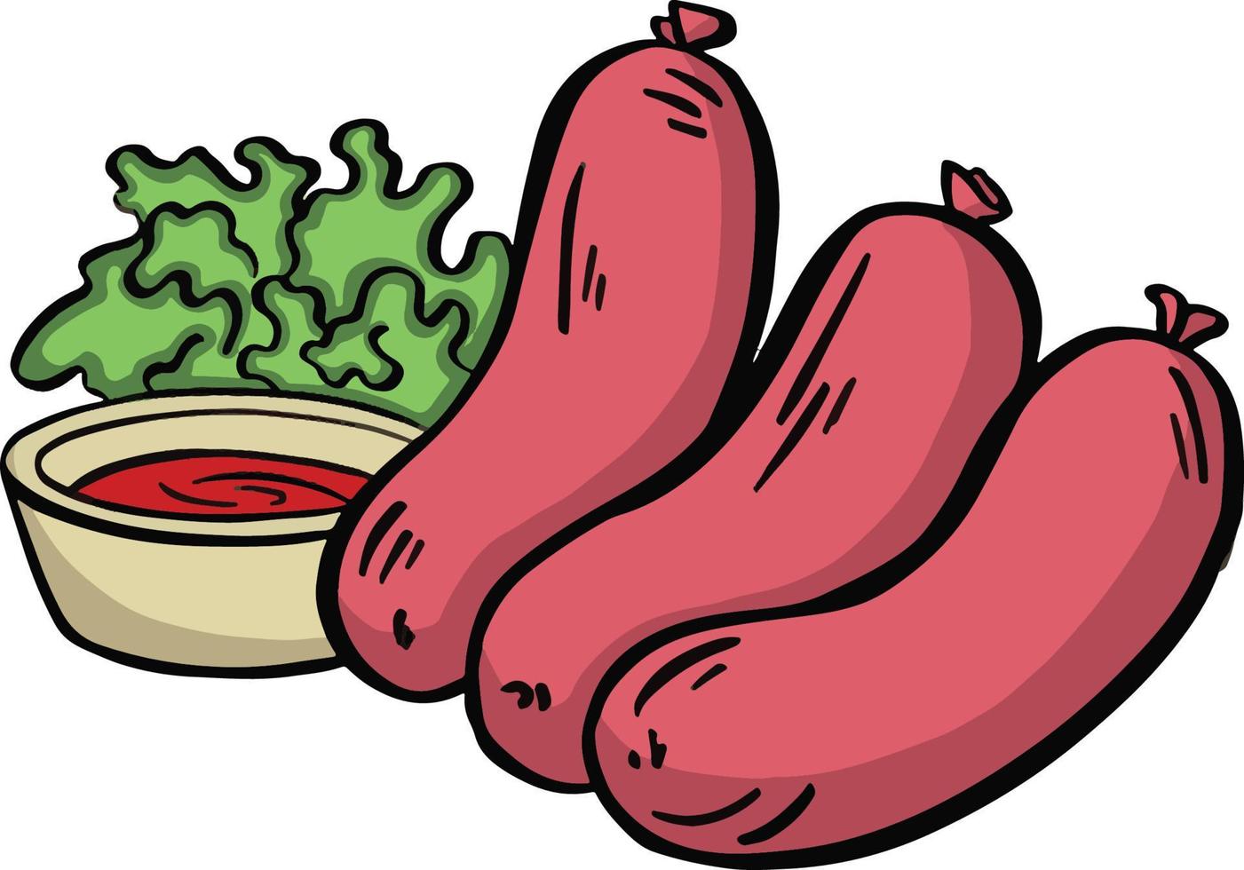 sausage icon vector design in filled, thin line, outline and flat style.