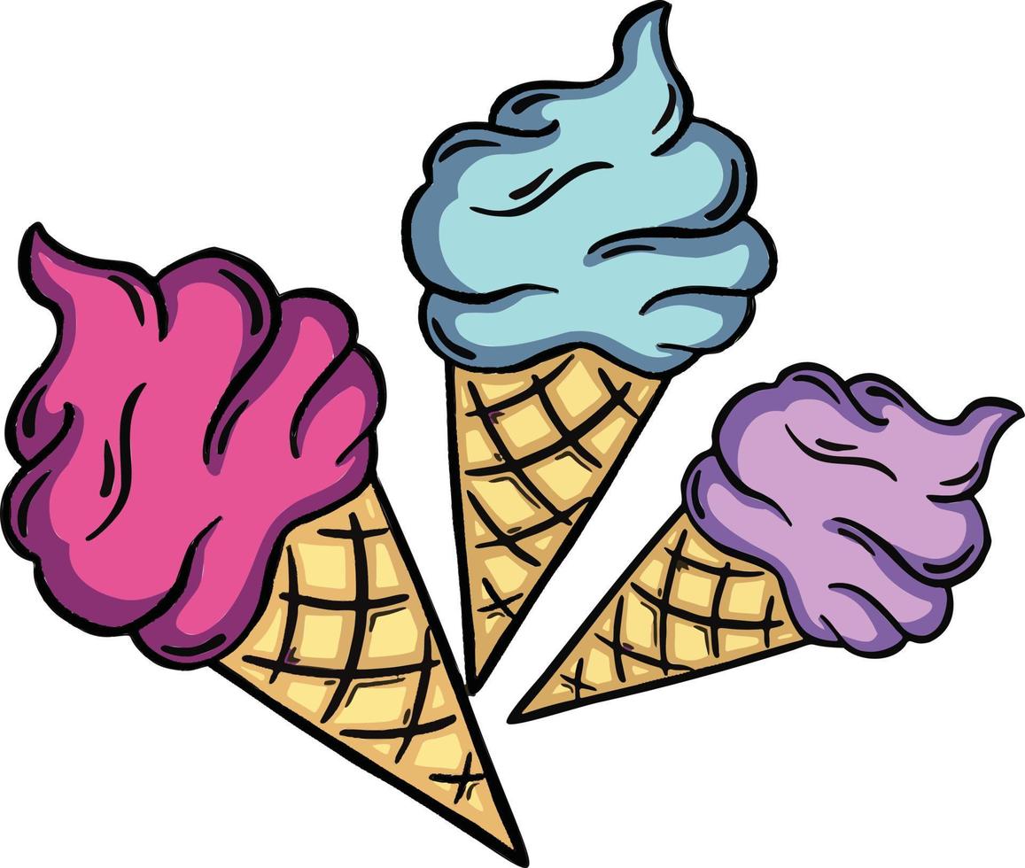 Ilustración de vector de helado aislado sobre fondo blanco.