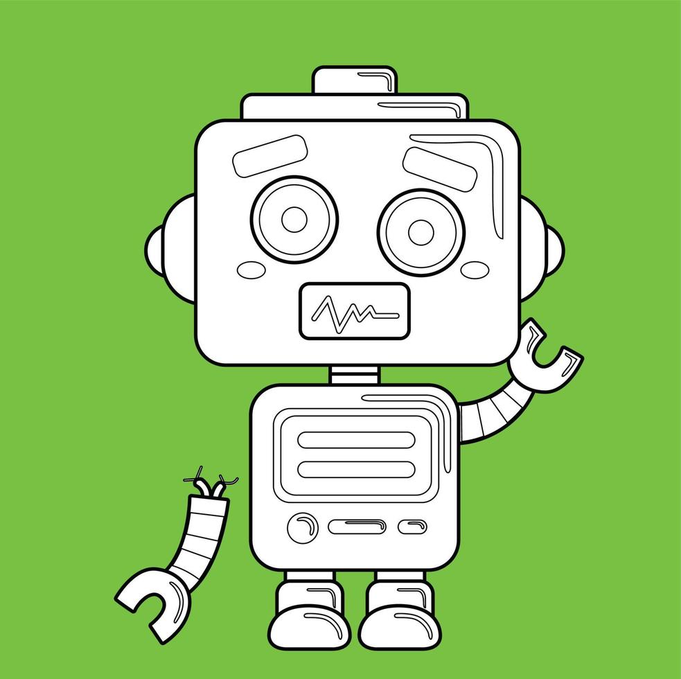 lindo robot máquina tecnología sello digital vector