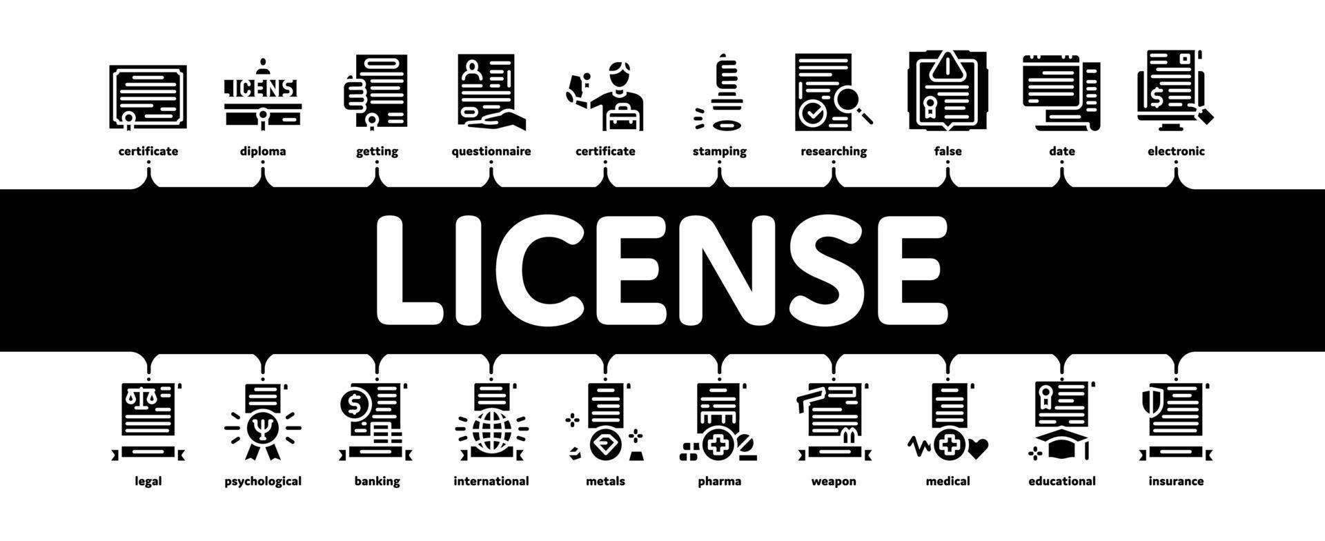 License Certificate Minimal Infographic Banner Vector