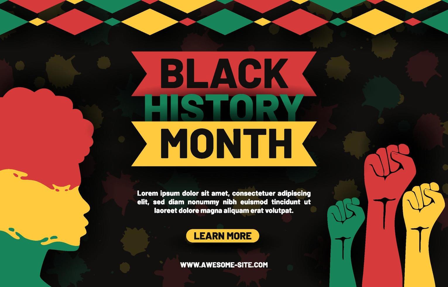 Black History Month Festivity Poster Template vector