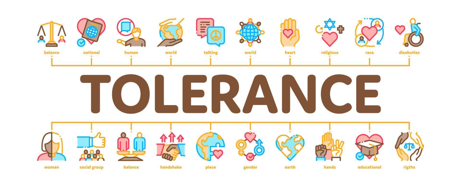 Tolerance And Equality Minimal Infographic Banner Vector