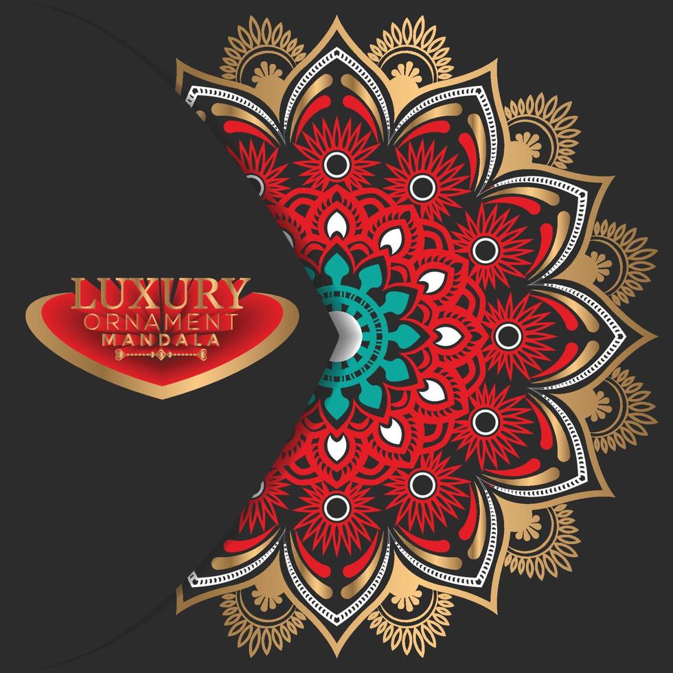 Various colors in luxurious ornamental eye-catching mandala design background vector