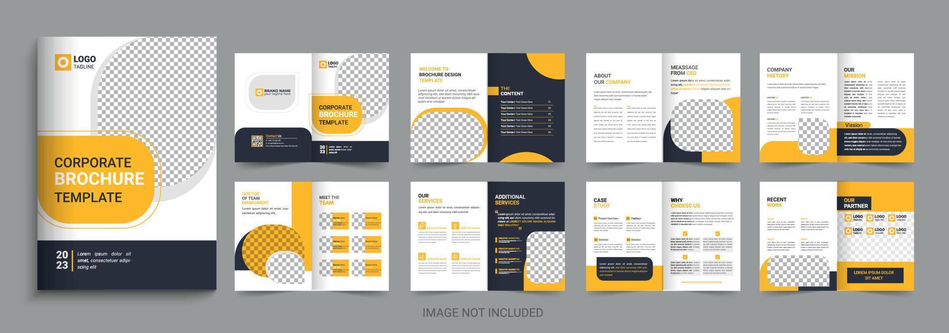 Corporate business company profile brochure template design set vector