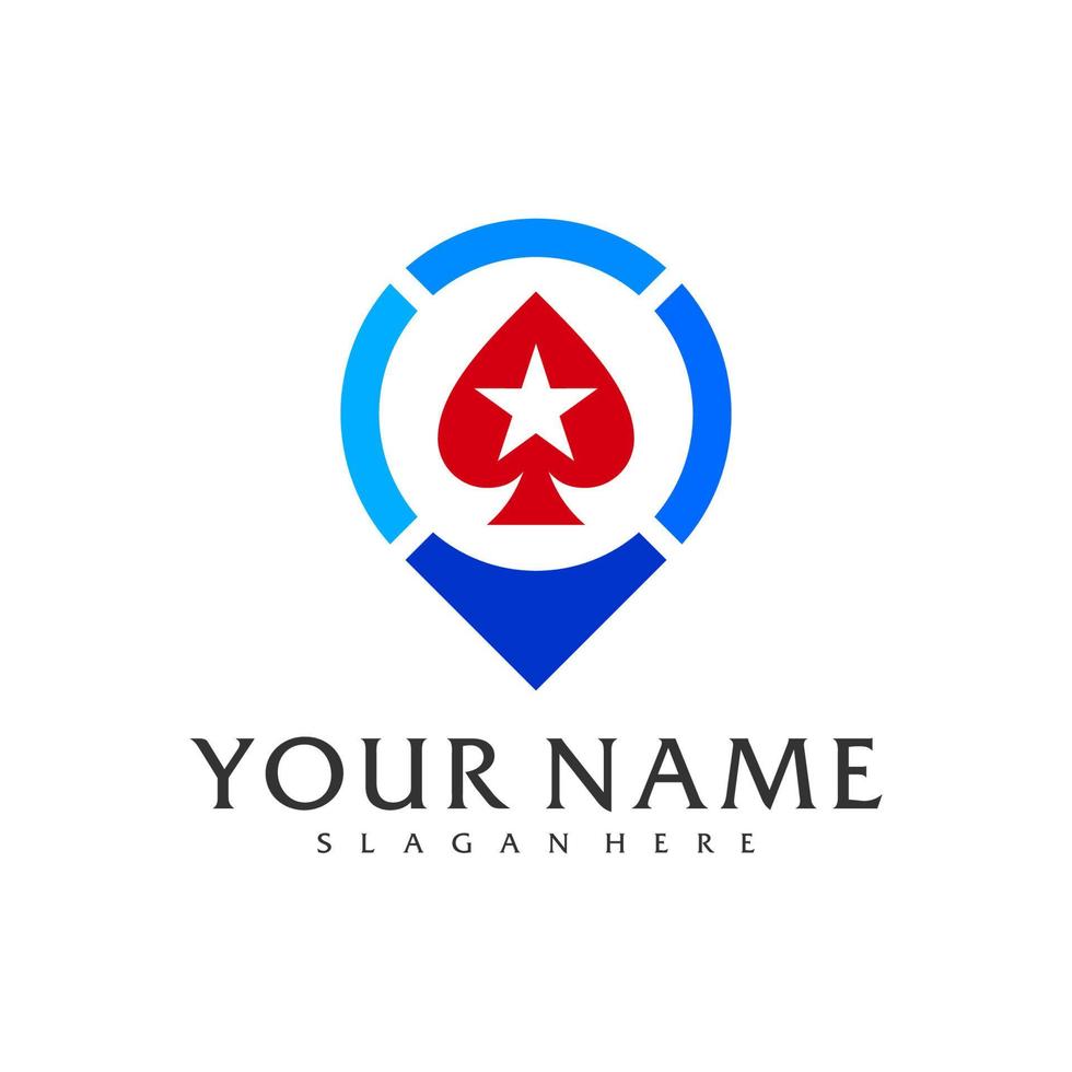 plantilla de vector de logotipo de póquer de punto, conceptos de diseño de logotipo de póquer creativo
