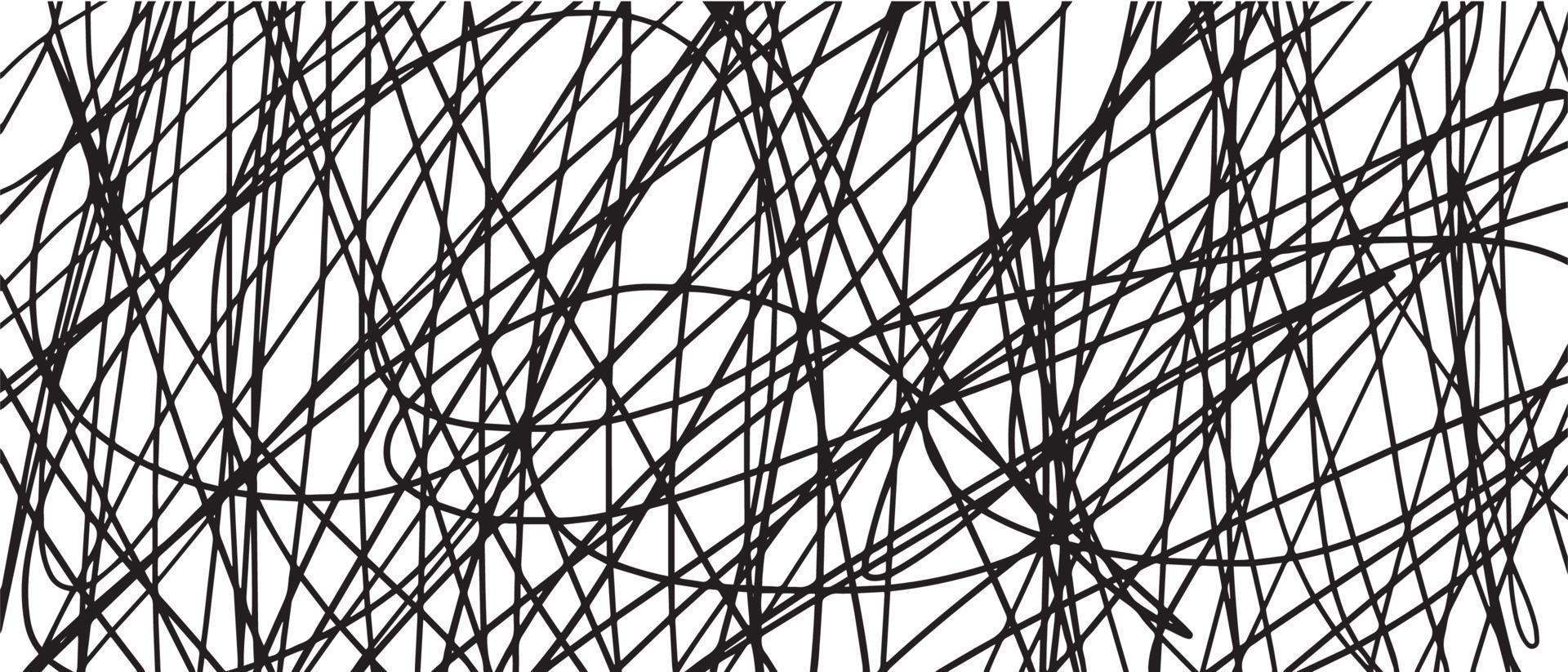 Scribble lines hand drawn seamless pattern. vector