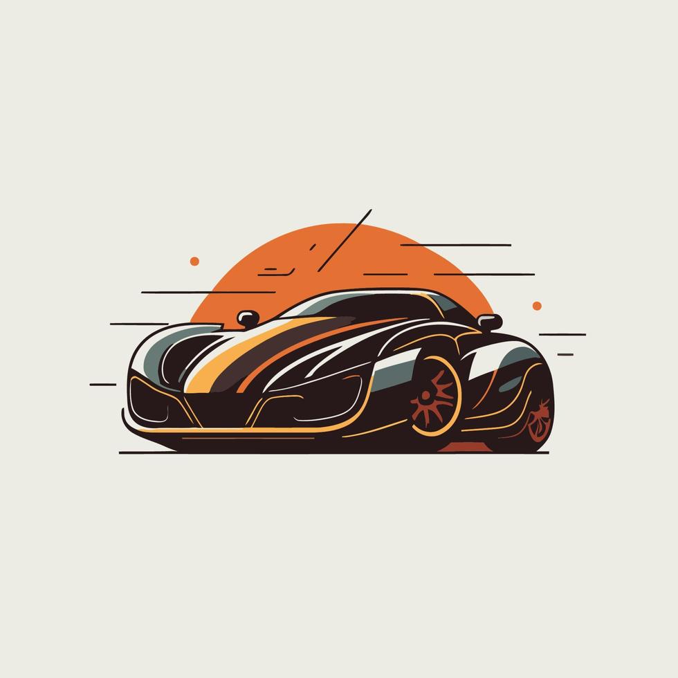 ilustración de coche deportivo, vector de logotipo de super coche