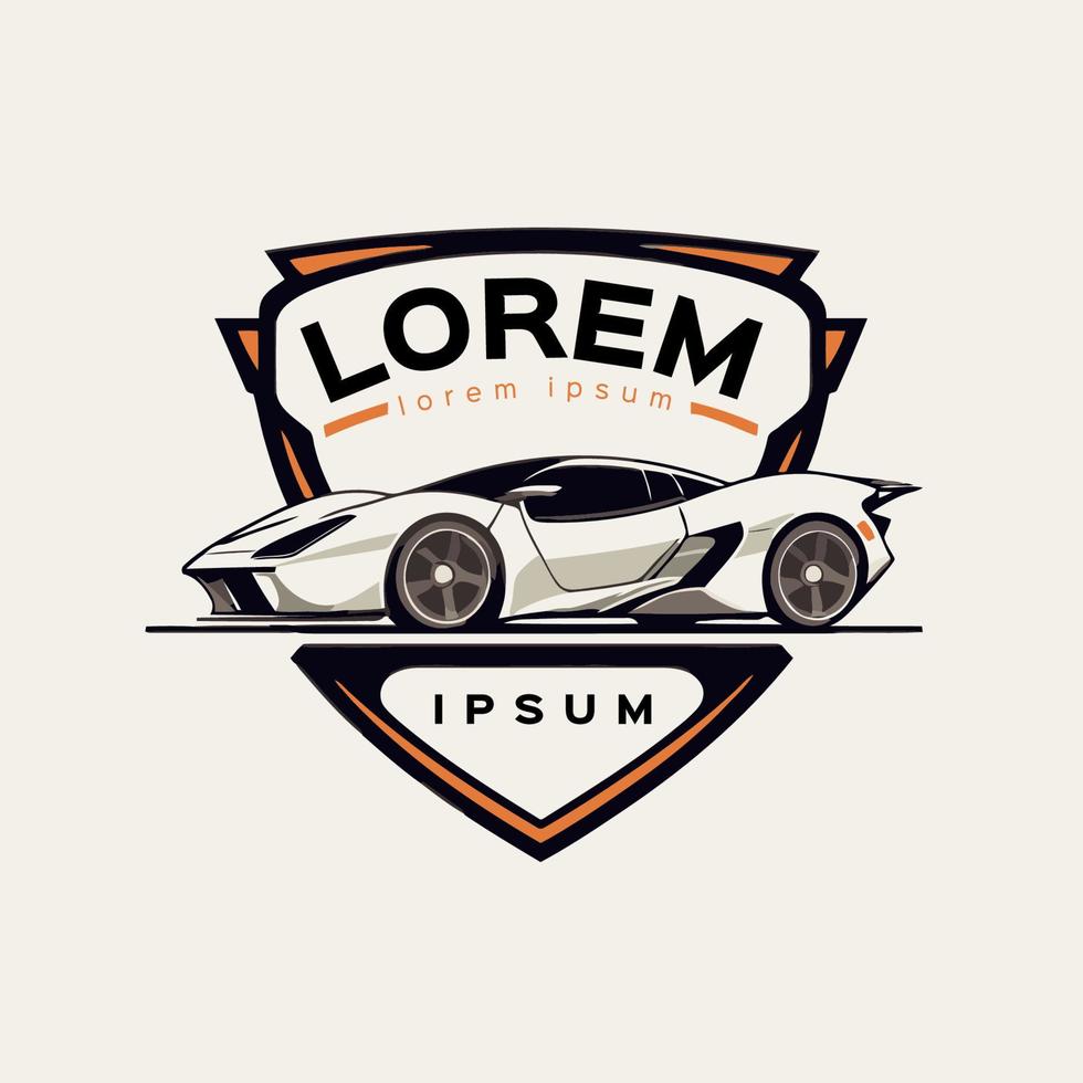 ilustración de coche deportivo, vector de logotipo de super coche