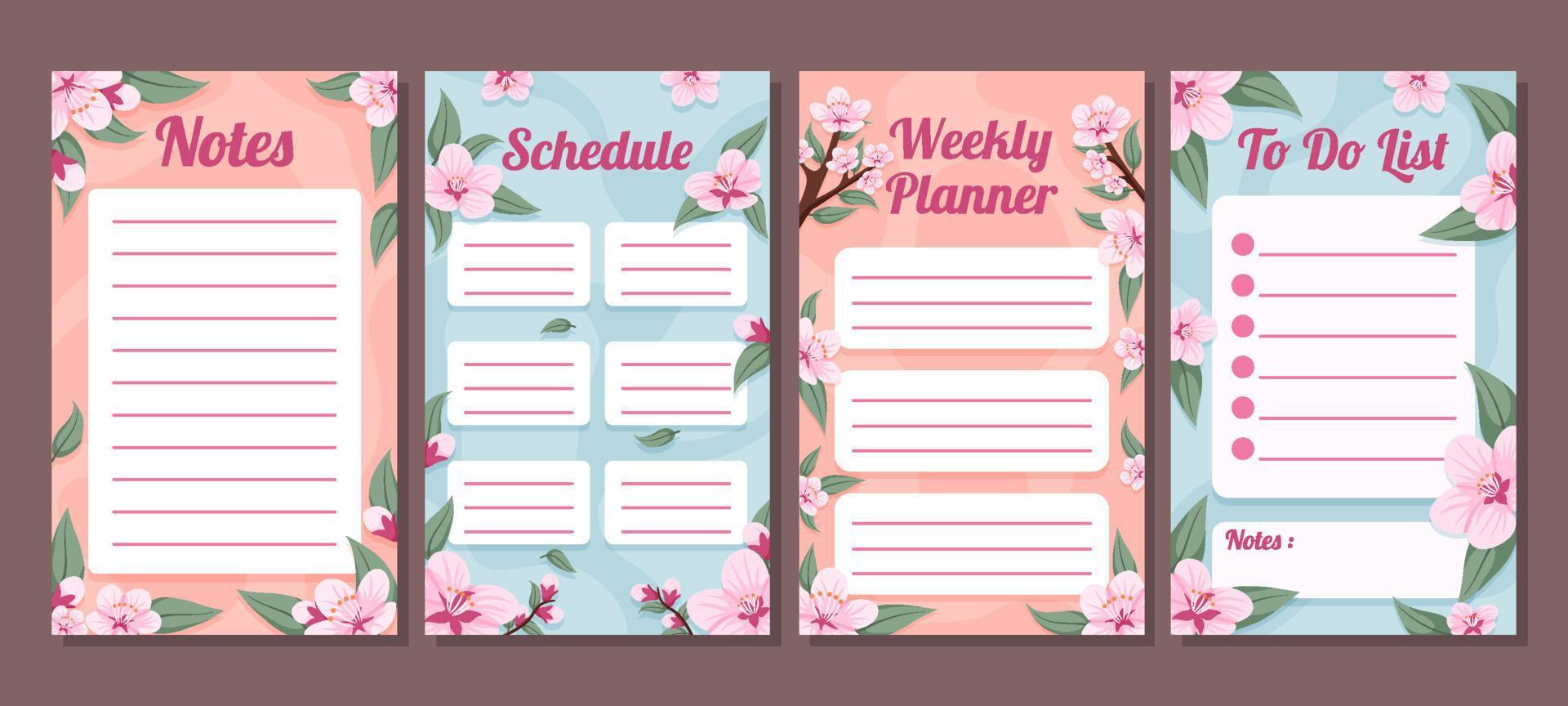 Peach Blossom Journal Templates vector