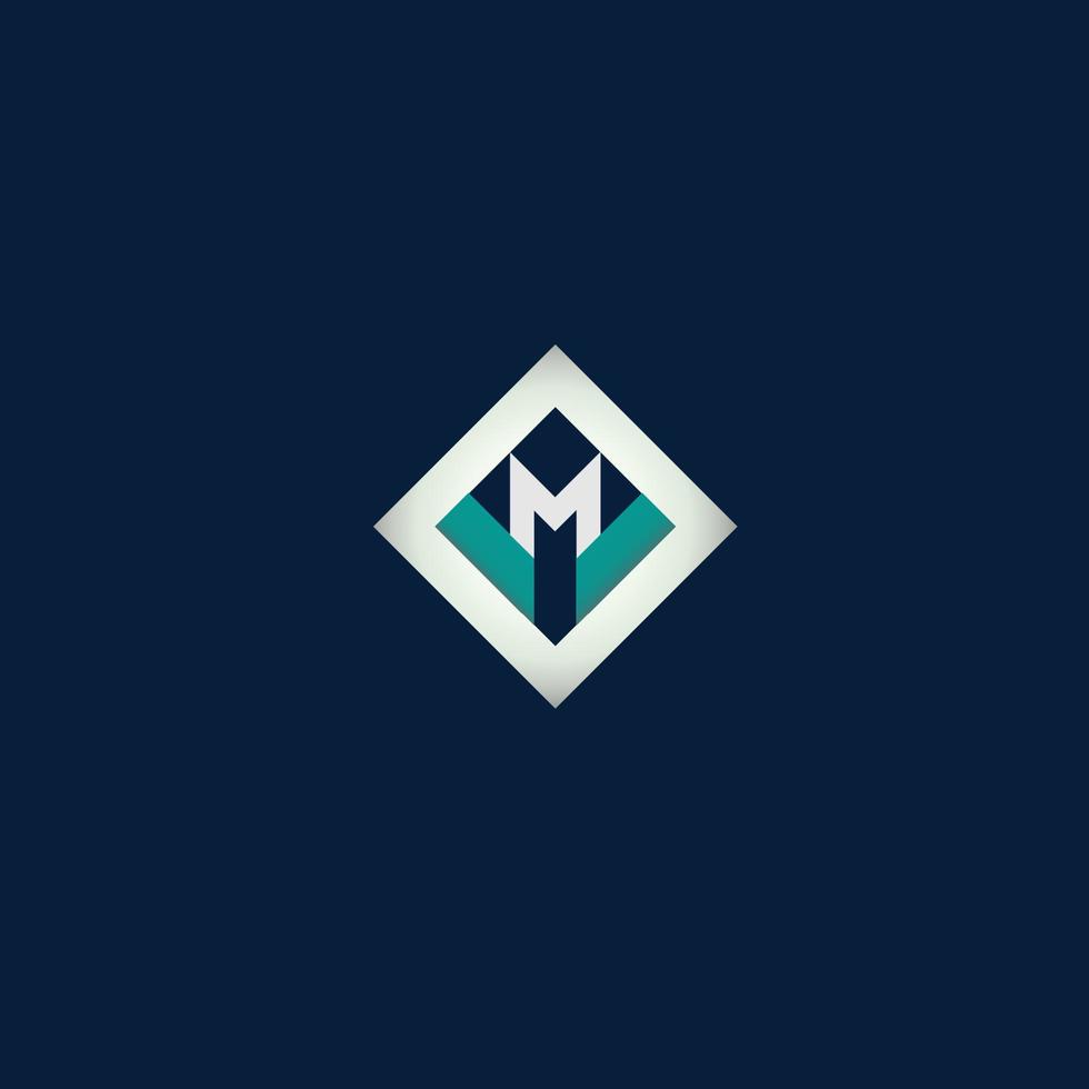 M letter creative mountain logo design vector