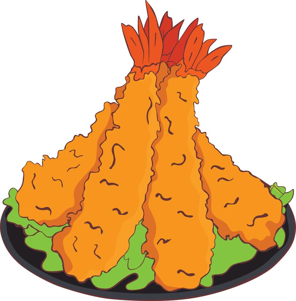 Hand Draw Shrimp Tempura Food Illustration 17377960 Vector Art at Vecteezy