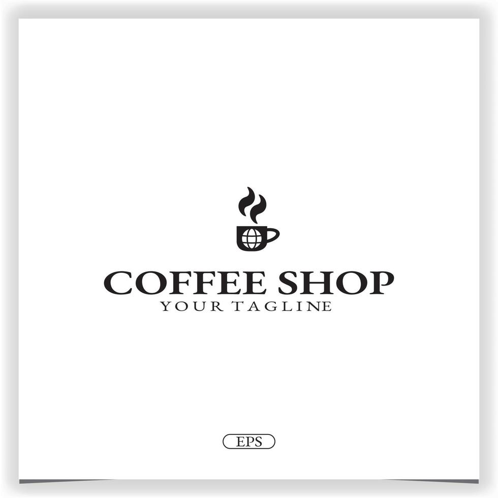 coffee shop logo premium elegant template vector eps 10