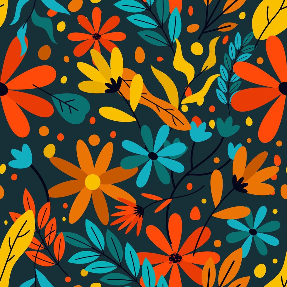 Floral Seamless Pattern Background vector