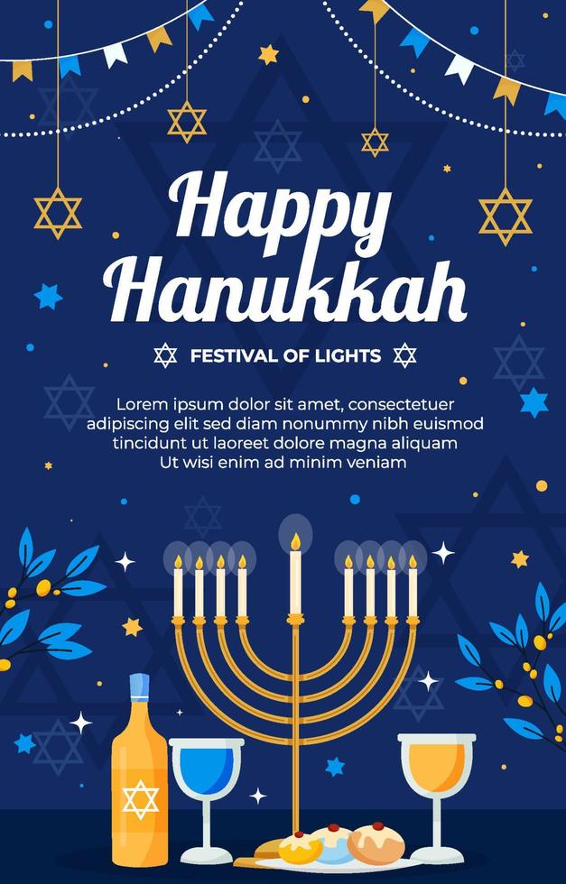 cartel del festival de hanukkah vector