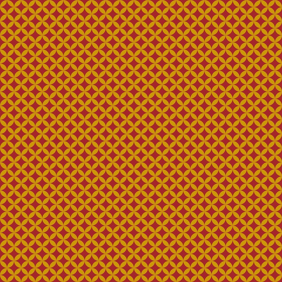 geometric circle seamless pattern in red and gold color background vector illustrations EPS10