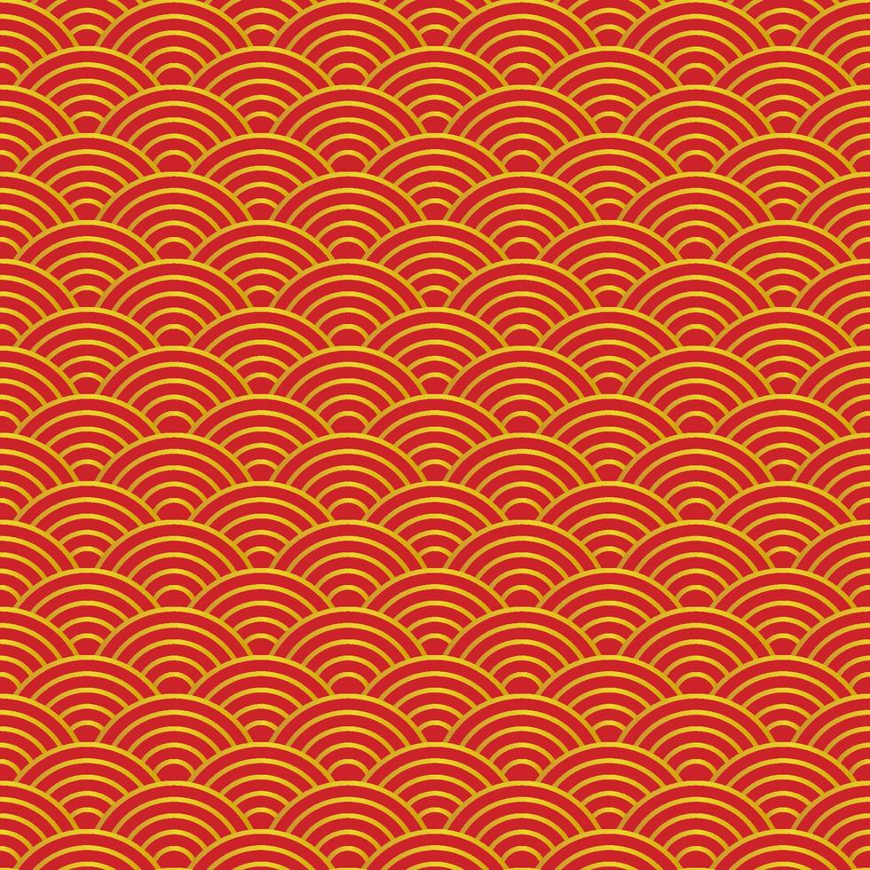 seamless wave chinese pattern for new year background in red and golden color vector illustrations EPS10