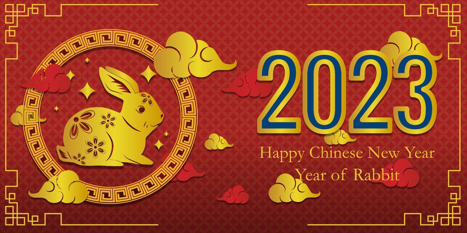 happy chinese new year. year of rabbit design horizontal vector illustrations EPS10. for social media post, promotion, greeting card and banner design