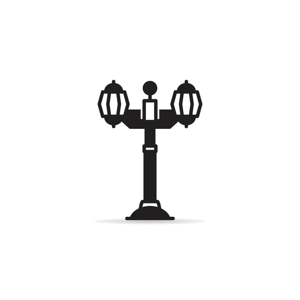 ilustración de vector de icono de lámpara de calle