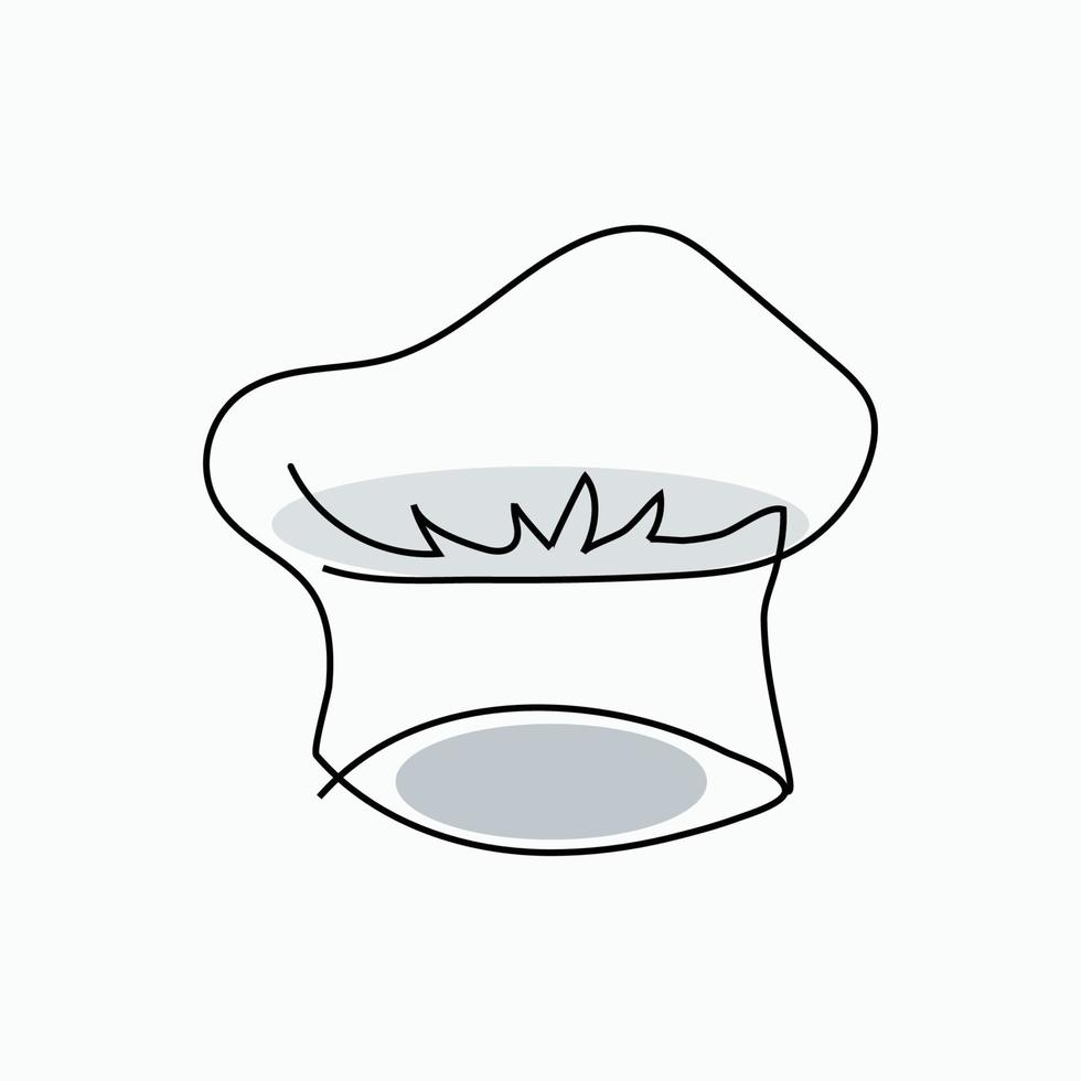 Chef Cap Line Art, Line Art Logo, Chef Logo, One Line Art Chef Logo vector