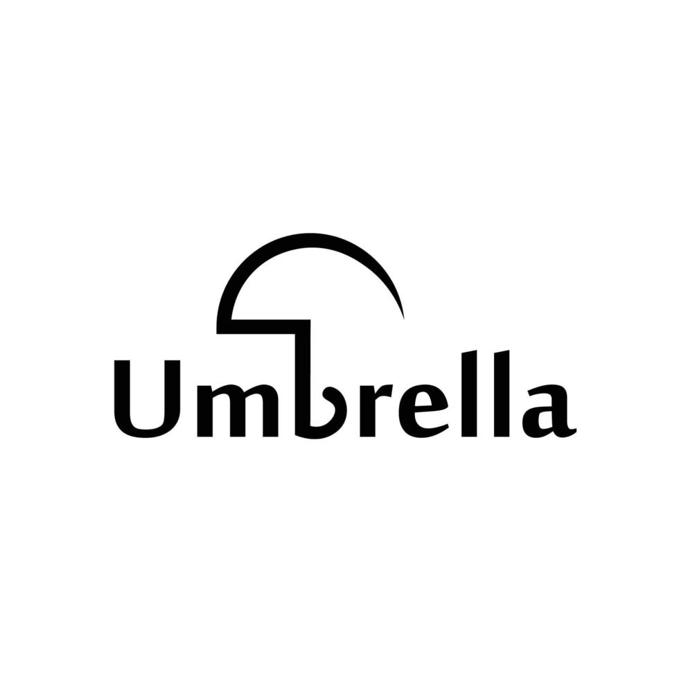 símbolo de diseño de logotipo de paraguas vector