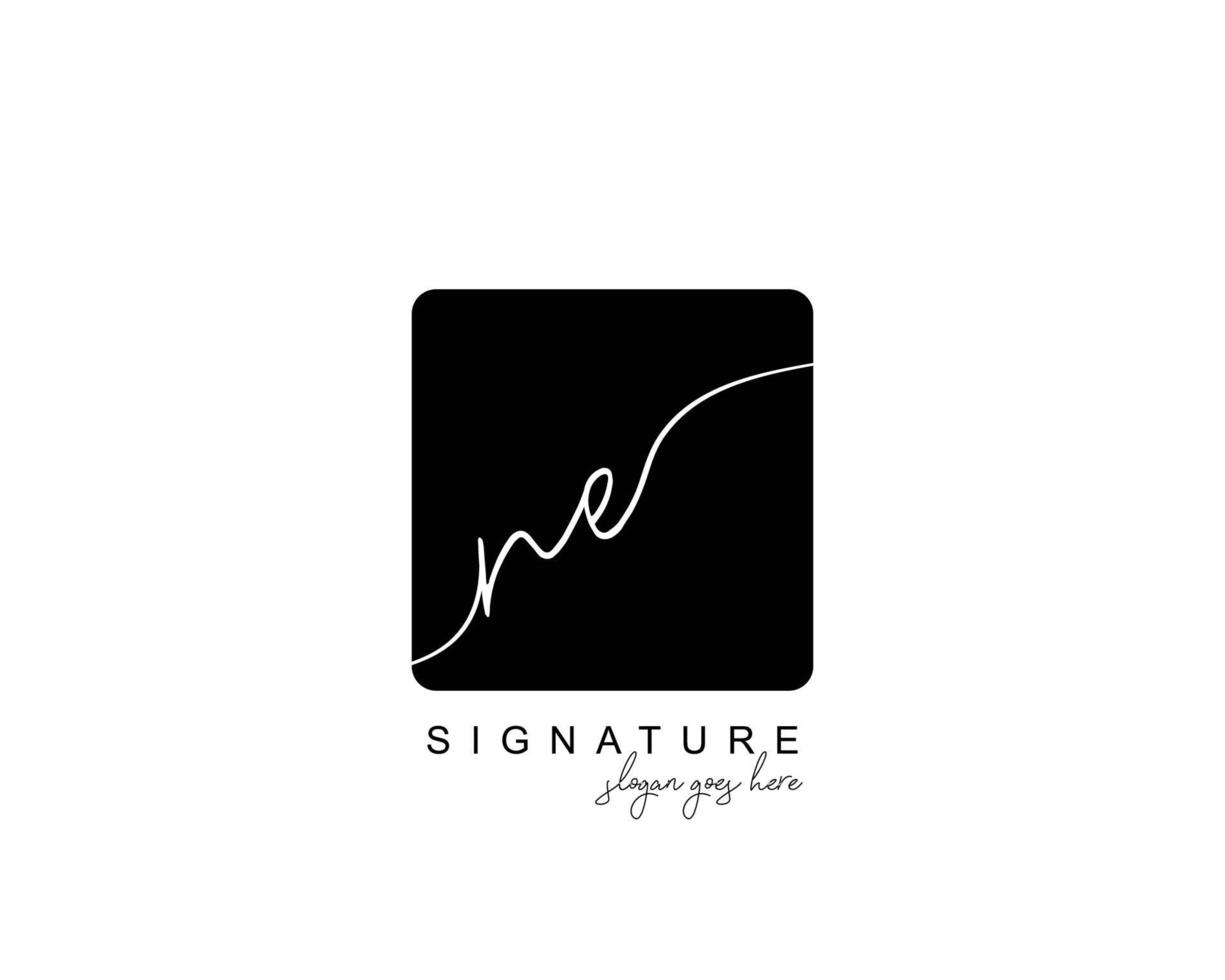 Initial NE beauty monogram and elegant logo design, handwriting logo of initial signature, wedding, fashion, floral and botanical with creative template. vector