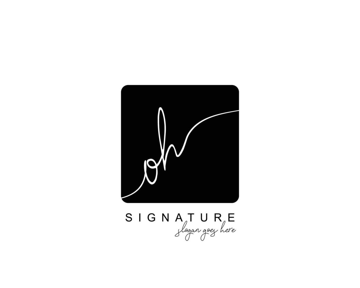 Initial OH beauty monogram and elegant logo design, handwriting logo of initial signature, wedding, fashion, floral and botanical with creative template. vector