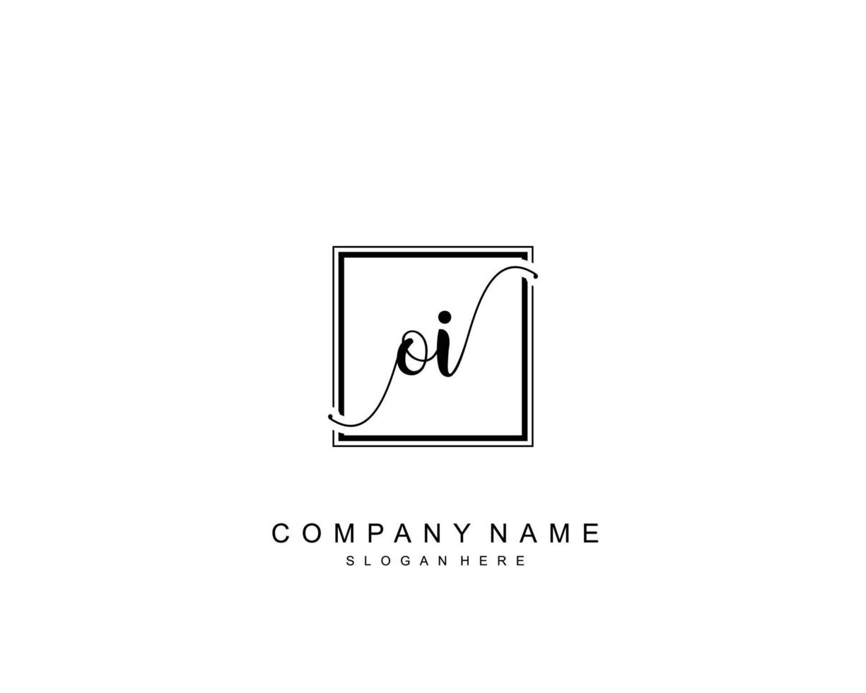 monograma de belleza oi inicial y diseño de logotipo elegante, logotipo de escritura a mano de firma inicial, boda, moda, floral y botánica con plantilla creativa. vector