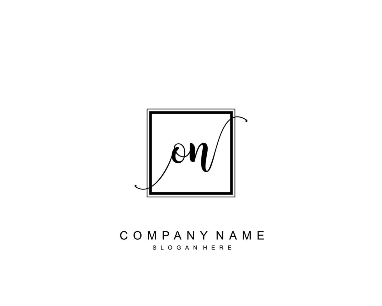 Initial ON beauty monogram and elegant logo design, handwriting logo of initial signature, wedding, fashion, floral and botanical with creative template. vector