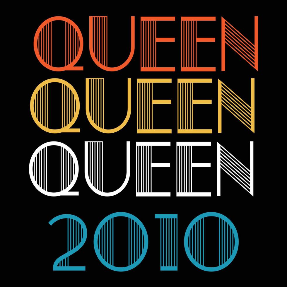 Queen Are Born In 2010 Vintage Birthday Sublimation Vector
