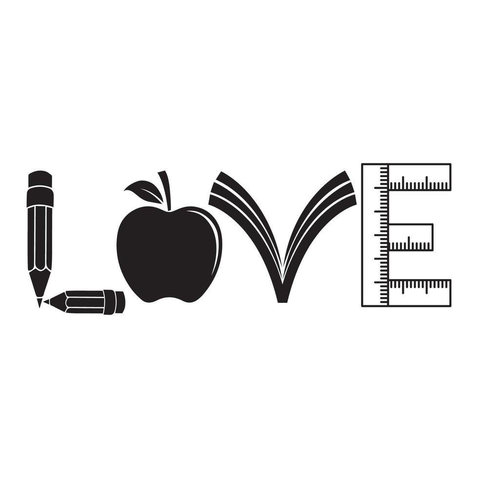 Love Teacher Quotes Tshirt Design vector