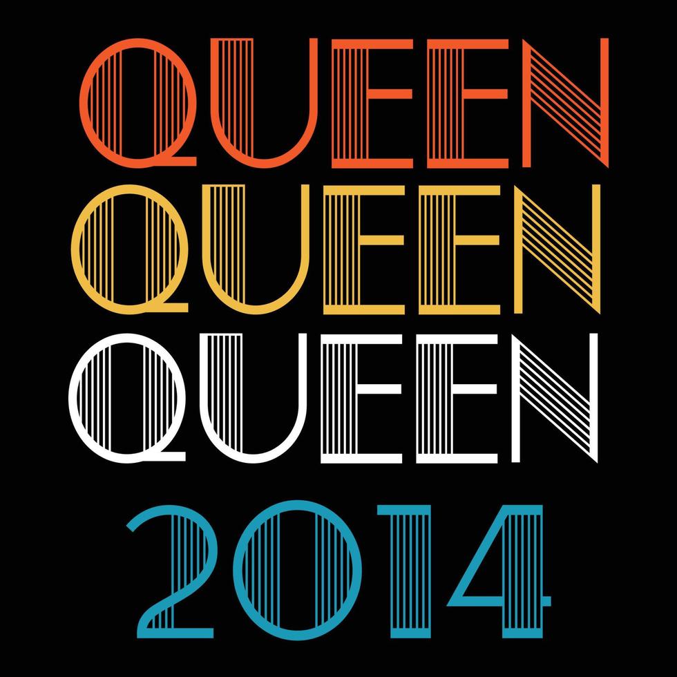 Queen Are Born In 2014 Vintage Birthday Sublimation Vector