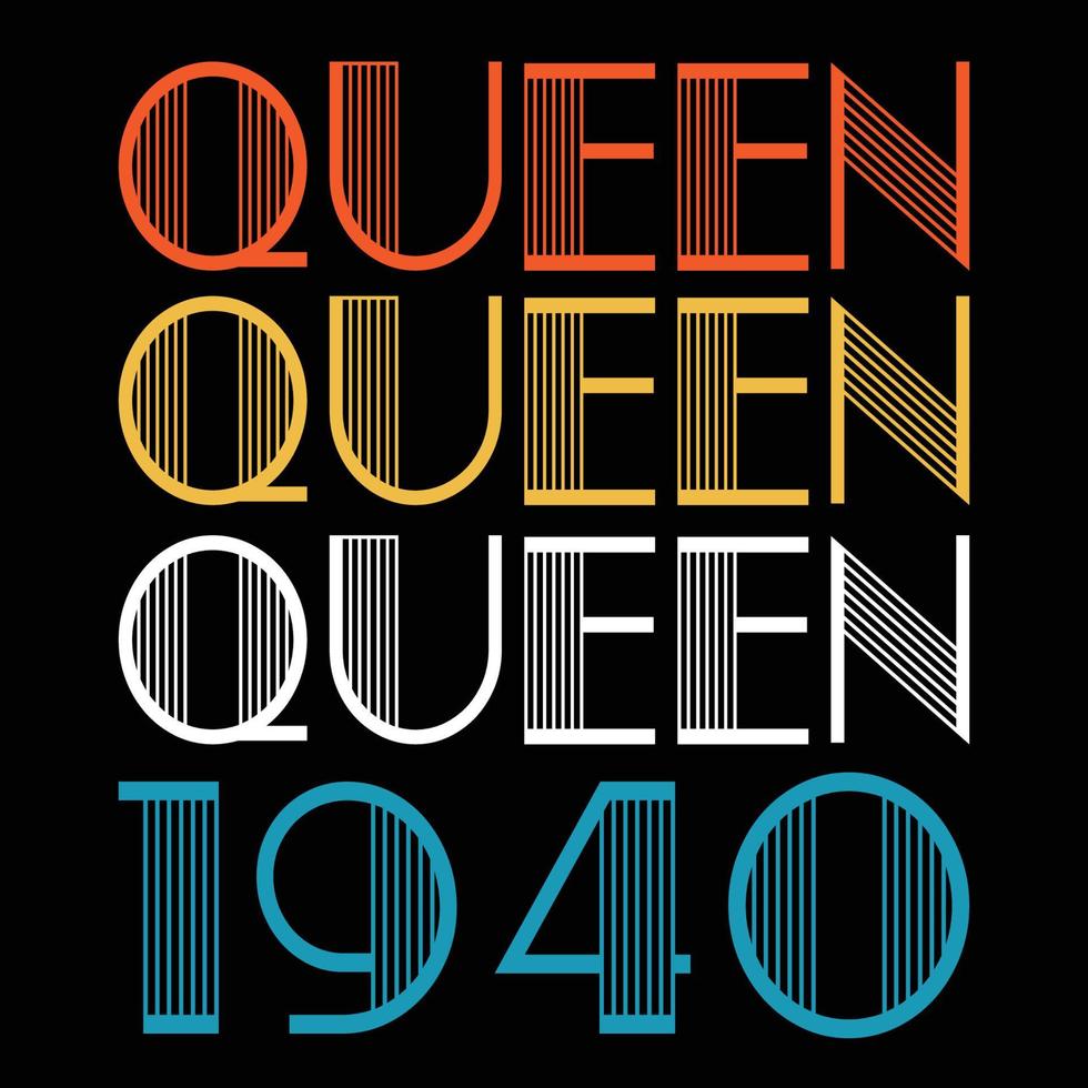 Queen Are Born In 1940 Vintage Birthday Sublimation Vector