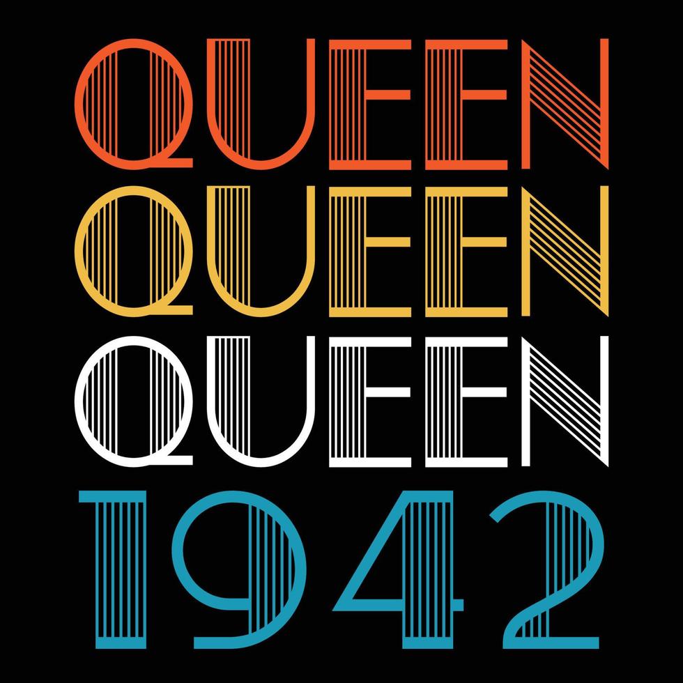 Queen Are Born In 1942 Vintage Birthday Sublimation Vector