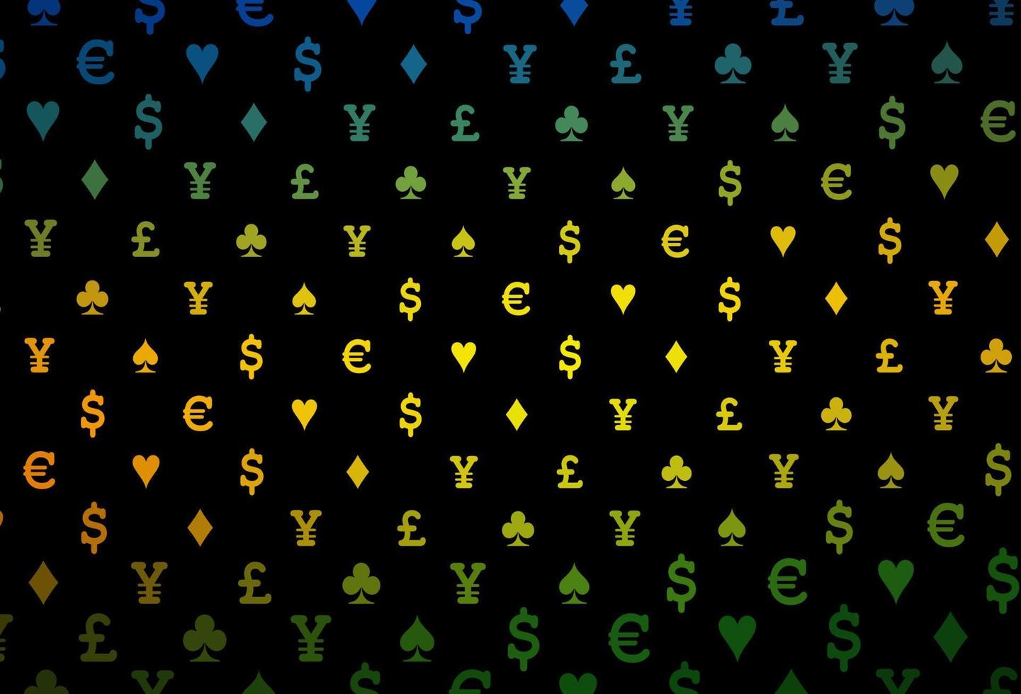 Dark green, red vector template with poker symbols.