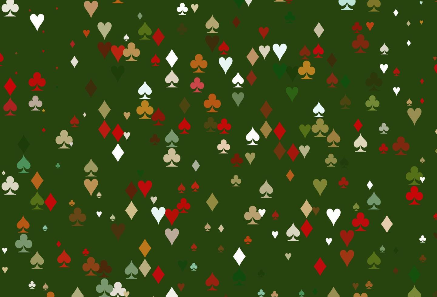 Light Green, Red vector background with cards signs.