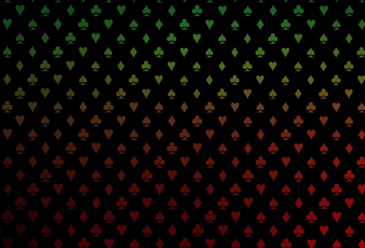 Dark green, red vector template with poker symbols.