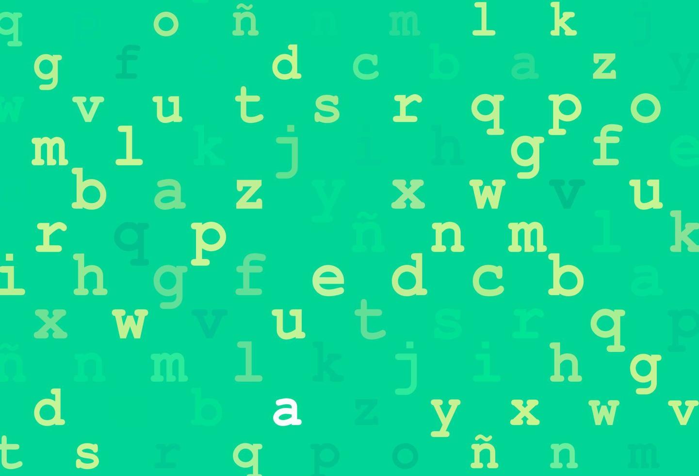 Light green, yellow vector pattern with ABC symbols.