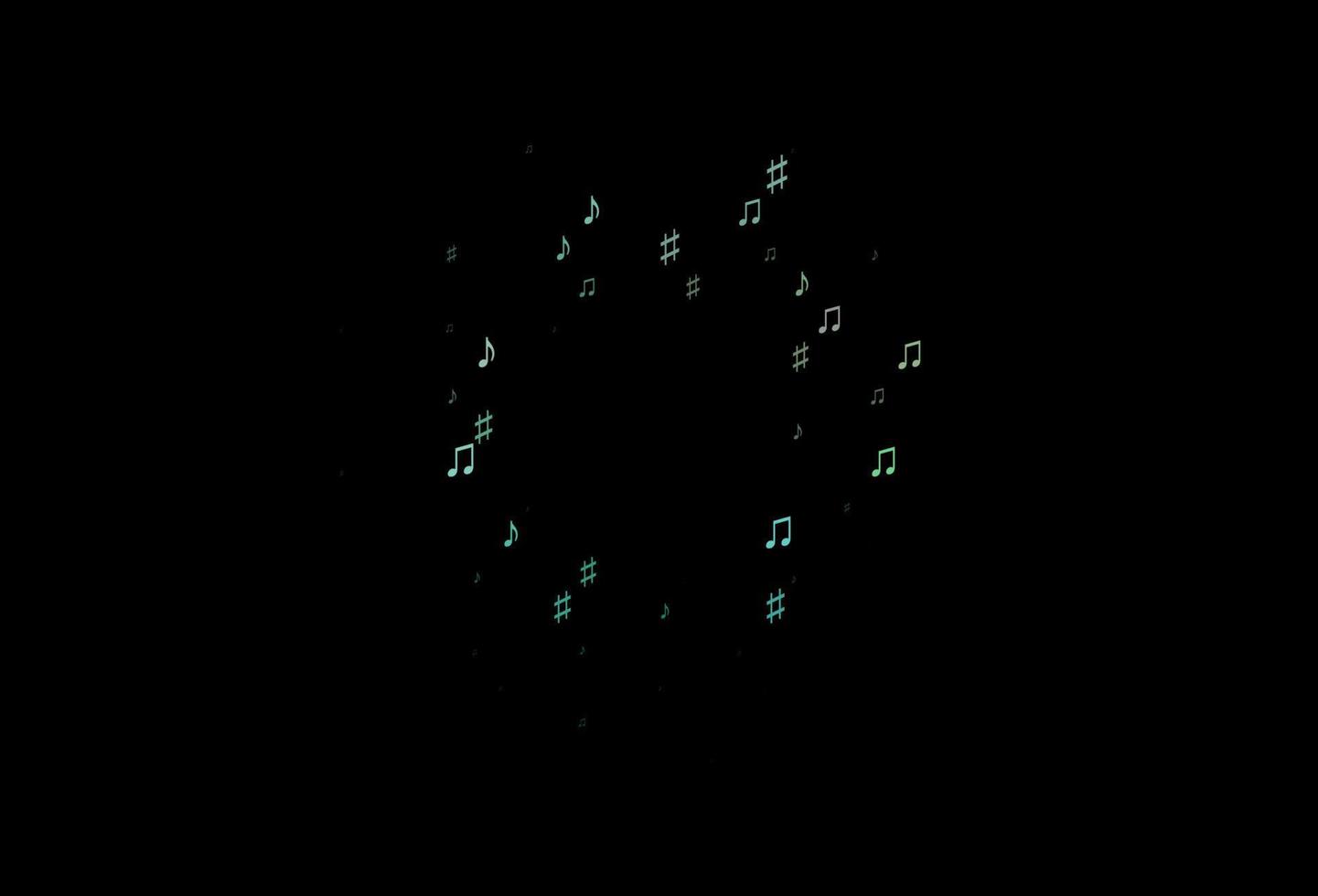 Dark Green, Yellow vector pattern with music elements.