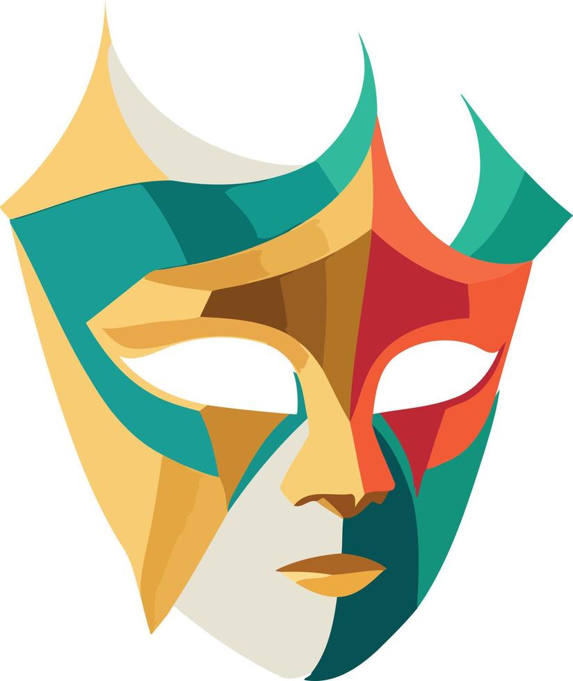máscara veneciana colorida adornada vector