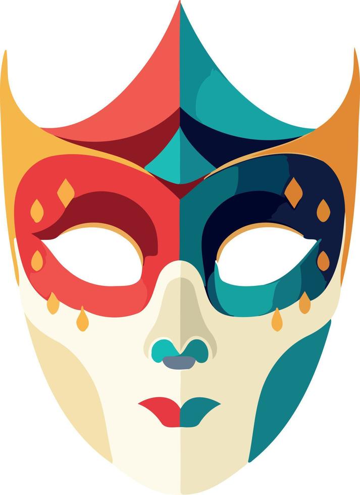 ornate colorful venetian mask vector