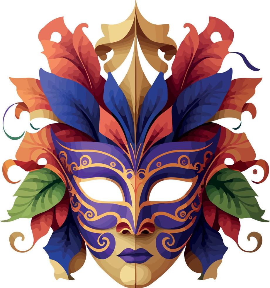 ornate colorful venetian mask vector