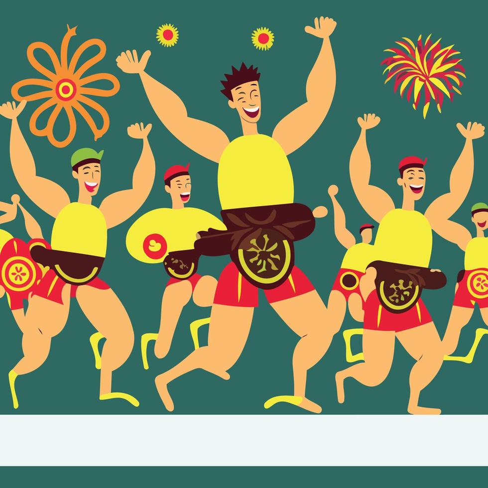 Costumed fictional character representing a fictional samba school vector