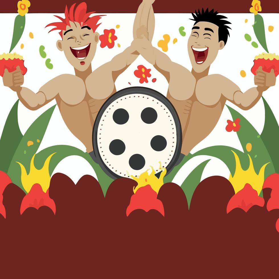 Costumed fictional character representing a fictional samba school vector
