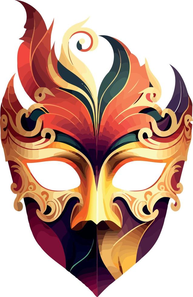 ornate colorful venetian mask vector