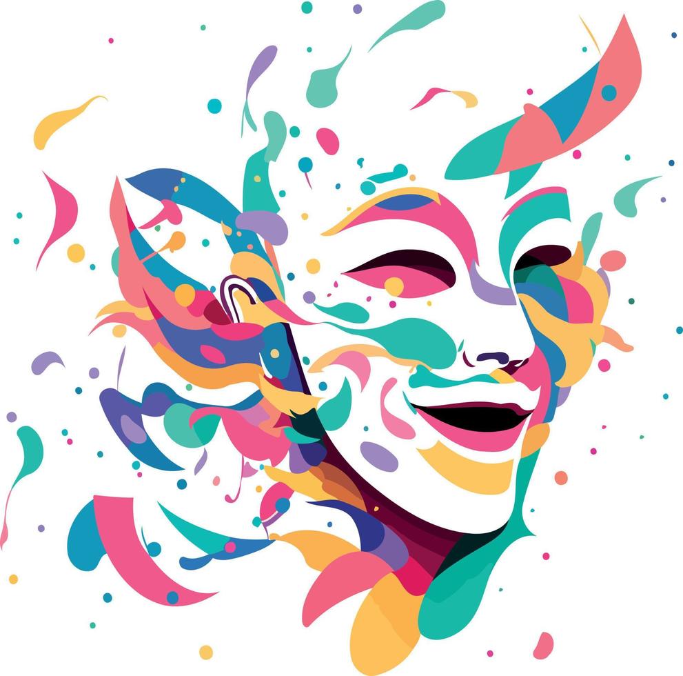 ornate colorful venetian mask vector