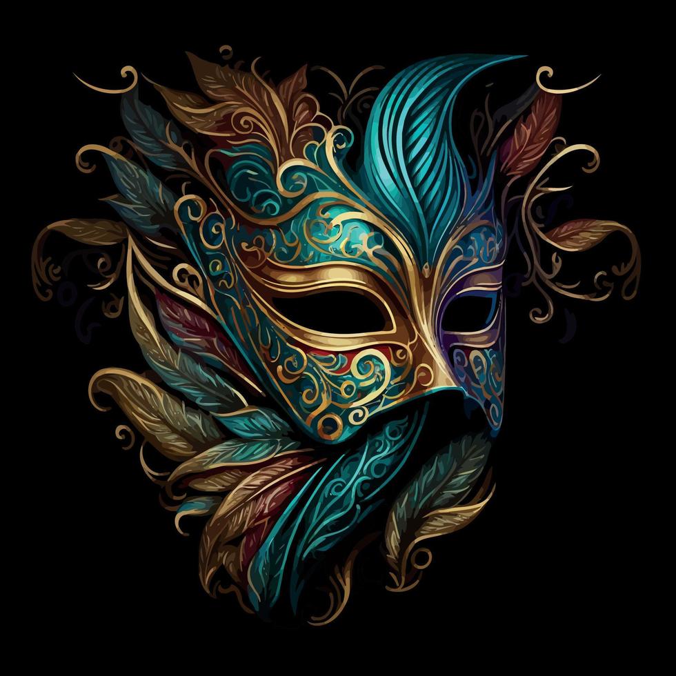 ornate colorful venetian mask vector