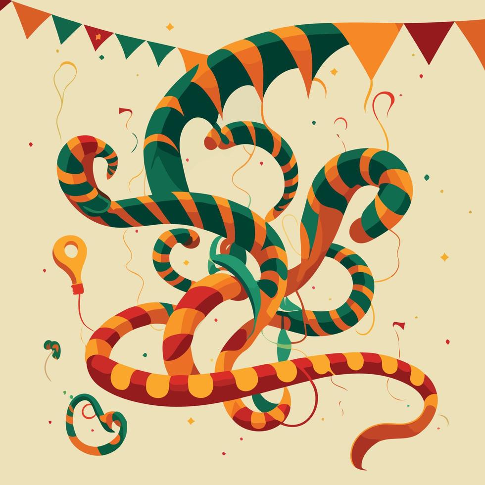 serpentine type ribbons illustrating festivities vector