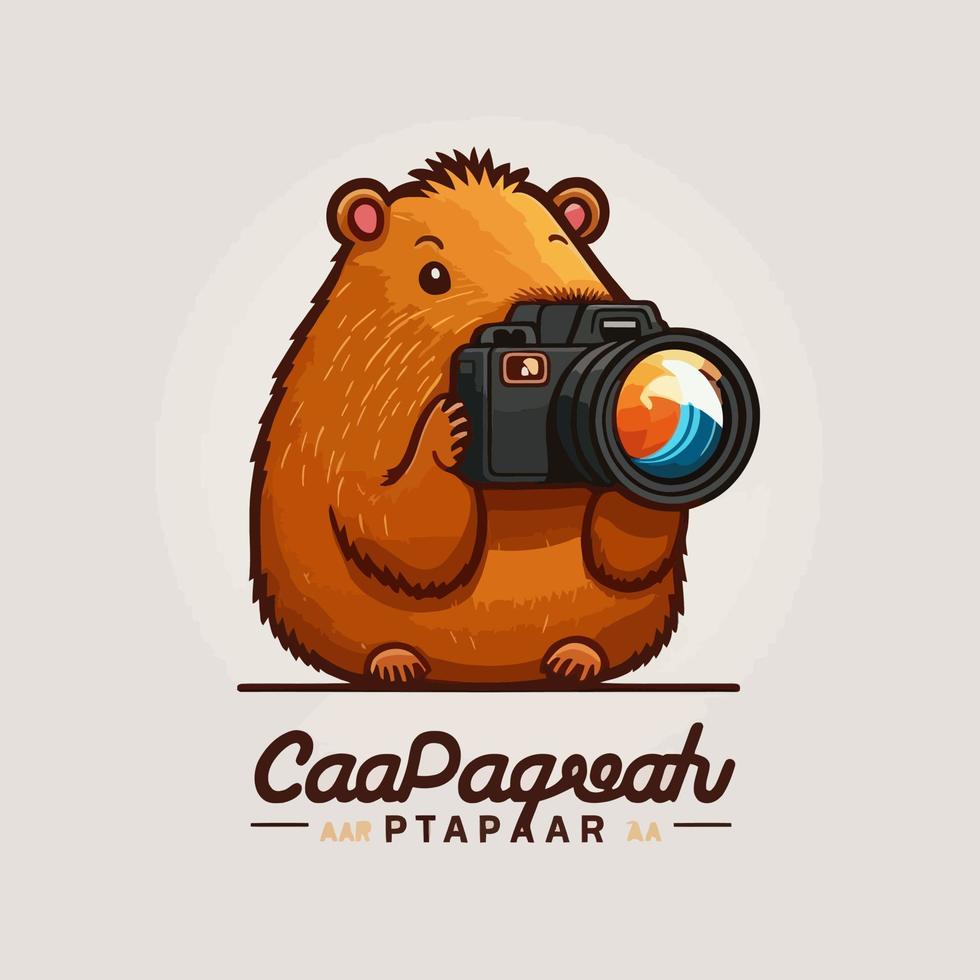 capybara photograph as a funny way to illustrate nature photographer vector